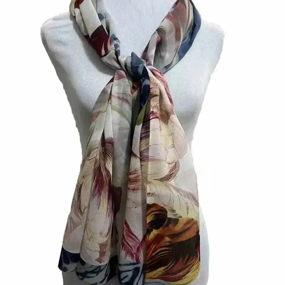 NEW Madame Blue Designed in Amsterdam - Long Dutch Tulips Scarf - Picture 2 of 8